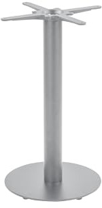 SAM Standfuß Rund | 60x60 cm | Säulenfuß Metall Silber | Tischfuß für Bistrotische, Beistelltische & kleine Esstische | runde Bodenplatte | inkl. Montageschrauben