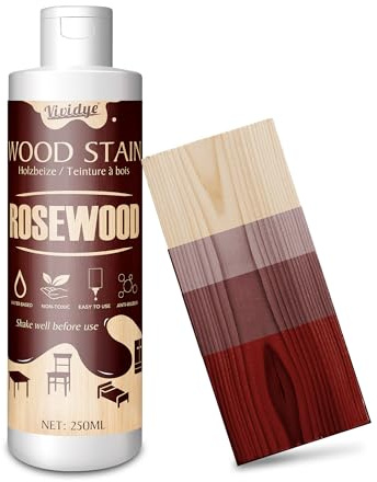 Barniz de madera (Palisandro) – 250ml Tinte para madera de a base de agua para muebles de interior y exterior, gabinetes, puertas y más, Secado rápido, bajo olor y no tóxico Rosewood