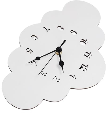 HOOTNEE Wanduhr Kinderzimmer Lautlos Schlafzimmer Wanduhr in Wolkenform Dekorative im Nordischen Cartoon Stil für Wohnzimmer und Schlafzimmer