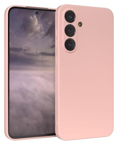 EAZY CASE - Silikonhülle für Galaxy S25 FE Hülle Silikon Case Rosa weich stoßfeste Handyhülle Schutzhülle mit Kameraschutz Dünn Premium Schutz Cover TPU Phone Bumper in Pastell Altrosa Matt