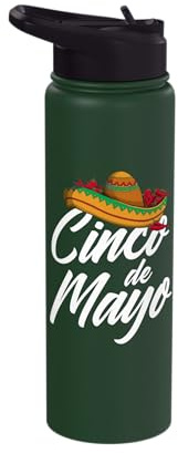 Cinco De Mayo Mexican Hat Stainless Steel Insulated Water Bottle