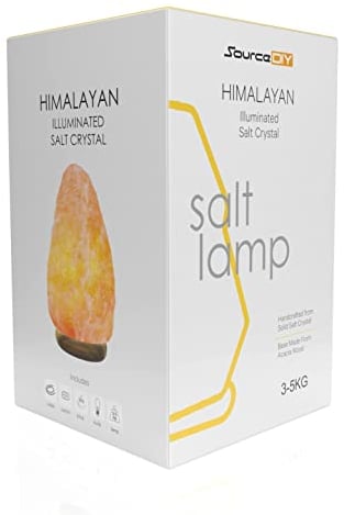 SourceDIY 3-5 Kg Salt Lamp- Pink Himalayan Crystal Light Home Décor Accessory with Button Control and British Style Electric Plug Fine Quality Relaxation Gifts for Women & Men [Energy Class E]