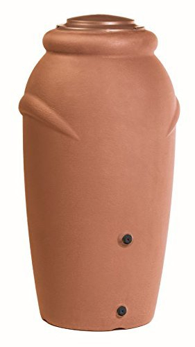 Regentonne 210 Liter [Amphore Design] Regenfass Frostsicher aus Kunststoff - Regenwassertonne mit Wasserhahn - Regenwassertank Garten (Terracotta)