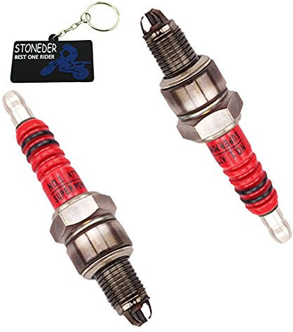 Stoneder Zündkerze, 2 Stück, 3 Elektroden, rot, A7TC 50 90 110 125 CC Pit Dirt Bike ATV Scooter