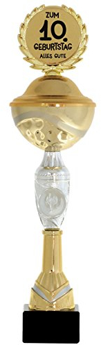 Pokal 10 Jahre Geschenk zum Geburtstag 38 cm hoch