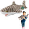 EcoBuddiez - Tigerhaifisch von Deluxebase. Großes 53cm weiches Plüschtier aus recycelten Plastikflaschen. Umweltfreundliches kuscheliges Geschenk für Kinder und süß Stofftier für Kleinkinder.