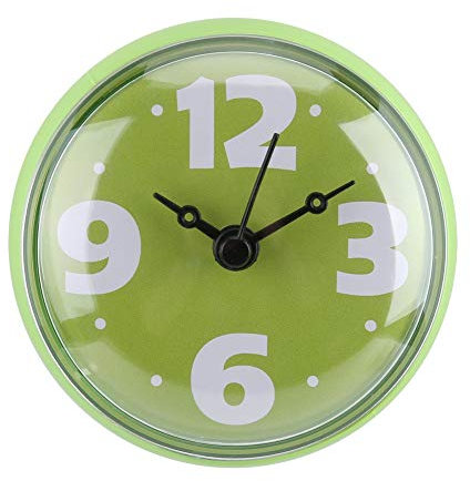 Fdit Badezimmeruhr, Duschuhr, wasserdichte Uhr Badezimmeruhren Badezimmeruhren Wandschule für Badezimmerarbeit für die Küche(Green)