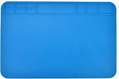 Oumefar Hitzebeständige Lötmatte Silikon Projekt Reparatur Pad Antistatisch Blau Multifunktions Arbeit Reparatur Matte für Leiterplatten Reparatur