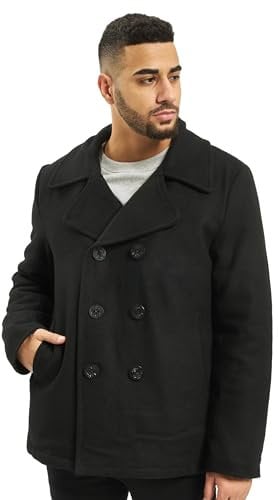 Brandit Pea Coat, Uomo, black, 7XL