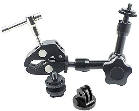 FEICHAO Adjustable Magic Arm Clamp + 7 Inch Friction Articulating Magic Arm Bracket for DSLR Camera Monitor LED Studio Light