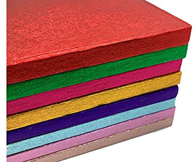 Single Colourful Cake Board Square Thick Drum 12mm Strong Boards (Red, 12 Inches)
