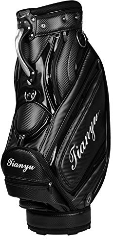 Golftaschen für Männer Schwarz Standard Golf Bag wasserdichte PU Golf Carry Bag Golf Cart Bag Männer Leichte Golf Travel Case Adult Golf Zubehör Sport (Color : Black, Size : 85×42×28cm)