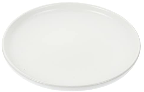 Balacoo Ceramic Shallow Cat Dish, Whisker Fatigue Free Cat Food Bowls, Wide and Small Non Slip Pet Plate for Kitten and, Short Legged Munchkin Cat- White