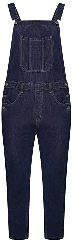 Ploutos - Adult Denim Dark Blue Jeans Dungarees - Mens Bib and Brace Overall Heavy Duty Casual Workwear Jumpsuit Trouser Pant (D-101)