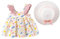 Routefuture Robe de Plage Bébé Fille été Robe Bambin sans Manches Imprimé à Pois Robe de Princesse Robe d'été Balançoire avec Chapeau de Paille Robe de Fête (Rose,6-12 Mois)