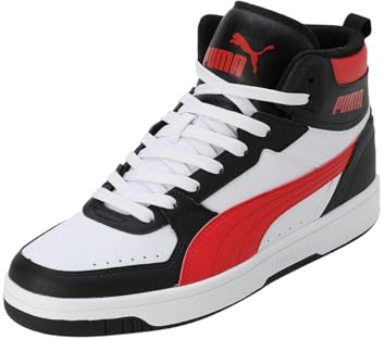 PUMA Sneaker da uomo Rebound Joy, Puma Bianco per tutti i tempi Rosso Puma Nero, 44.5 EU