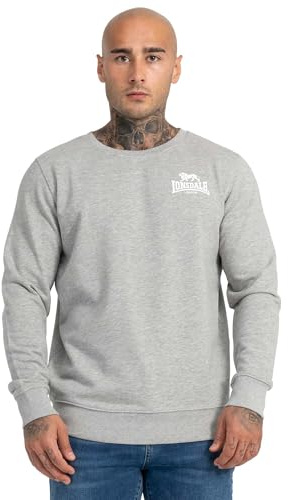 Lonsdale Herren-Sweatshirt, Baumwollmischung Pullover für den Alltag | Leichter Stoff, Rundhalsausschnitt und lange Ärmel, weiche Innenseite, Sweatshirt zum Überziehen für Streetwear und Freizeit
