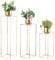 Inweder Gold Flower Stand Wedding Centrepieces - 3 Pcs Metal Plant Stand with Acrylic Panel Tall Floor Vase Column Vases for Centerpieces Geometric Flower Rack for Table Centrepiece Party Home Decor