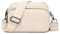 TTSAM leder umhängetasche damen moderne taschen mit breitem schultergurt brusttasche crossbag handtasche gurt klein crossbody bag oder hüfttasche (Beige#2), 23CM*14CM*7CM