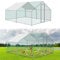 Cecaylie 3x3x2m Hühnerstall Freilaufgehege mit Schloss und Tür, Tiergehege Metall 9 m² Hühnerhaus Freigehege Outdoor Geflügelstall, für Hühnerkäfig Kleintiere