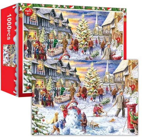 AWAVM Advent Calendar 2023 Christmas Jigsaw Puzzle,Christmas Advent Calendar Jigsaw Puzzle 1000PCS,Christmas Gifts For Adults And Kids Countdown To Christmas Home Decoration