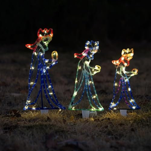 EIRZNGXQ Outdoor Christmas LED Three 3 Kings Silhouette Motif | Rope Light Decoration | Christmas Silhouette Lights for Garden Yard Decoration Year Christmas