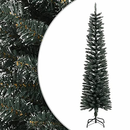 ARKEM Árbol Navidad Artificial Estrecho con Soporte PVC Verde 180 cm Base para Arbol De Navidad