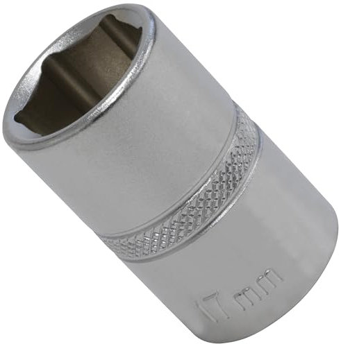AERZETIX - C70973 - Chiave a bussola 1/2 corpo 17mm x 38mm - chiave a cricchetto - con impronta esagonale 6 lati - in acciaio CR-V 50BV30 - finitura cromata