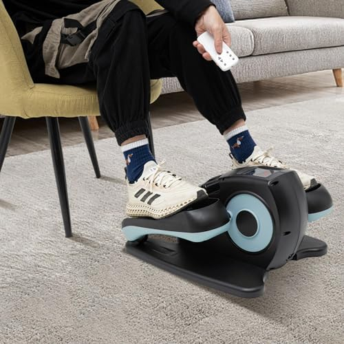 Ellipsentrainer mit Fernbedienung,Fünf einstellbare Geschwindigkeiten,Vorwärts- und Rückwärtsrotationsmodi,Tragbare Crosstrainer Massagepartikeln können für Senioren, Jugendliche Erwachsene