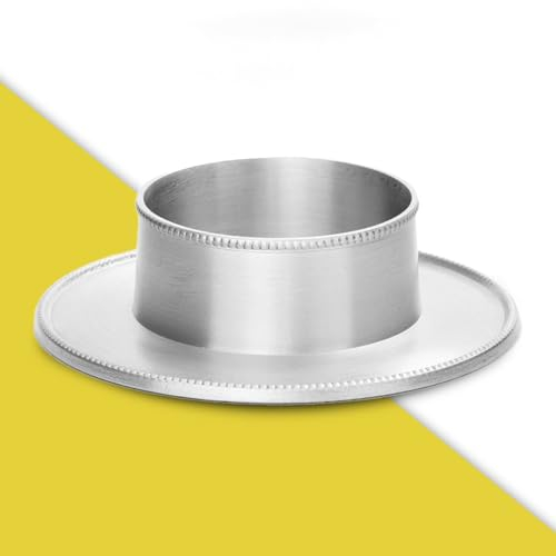 WikaKerzen Kerzenleuchter für Kerzen - Kerzenständer in Silber & Gold gebürstetem Messing Metall - Kerzenhalter für Hochzeits-, Kommunions- & Taufkerzen (Silber, Ø 5 cm)