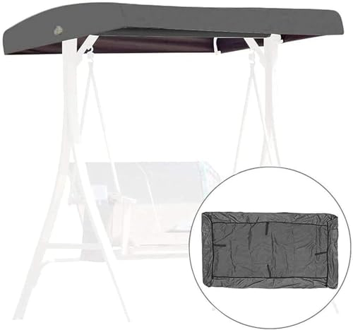 LYGBDSS Modern 3-Seater Swing Canopy Cover with 4 Reinforced Corner Pockets, Oxford Fabric, Grey