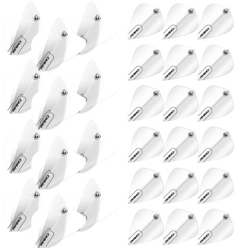 Winmau Rhino Kite White Dart-Flights, 10 Sets pro Packung (insgesamt 30 Dart-Flights)