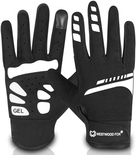 WESTWOOD FOX Fahrradhandschuhe für Männer und Frauen Vollfinger rutschfeste atmungsaktive Touchscreen-Mountainbike-Handschuhe für MTB-Fahrten BMX ATV Straßenrennen Fahrradfahren Klettern