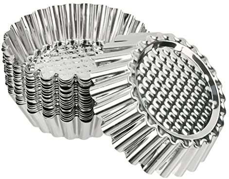 ZOGPLG 20PCS Tortenformen Ø 9,5 cm Mini Tarteform, Cake Moulds Antihaftbeschichtet Mini-Törtchenformen Backformen Törtchen Formen Set für Kuchen, mini Tarte und Quiche Desserts