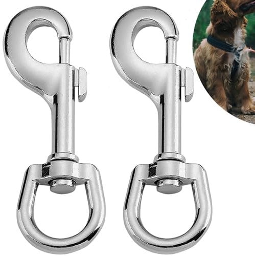 Moschettoni Stabili con Snodo Girevole – 2 Pezzi in Acciaio Inox, Ideali per Portachiavi, Guinzagli per Cani, Borse e Altro