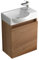 Alpenberger Gäste WC Waschbecken mit Unterschrank | Kleines Badmöbel 45 cm Breit | Waschtisch mit Waschbeckenunterschrank (Bamboo, Waschbecken - Linke Seite)