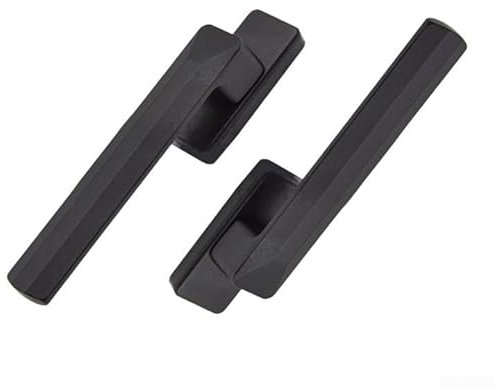 Abschließbarer Fenstergriff, Aluminiumlegierung, quadratischer Schaft, mattes schwarzes Finish