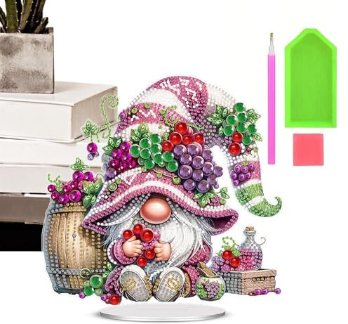Décoration de table en forme de nain de jardin en - Mosaïque pour adultes débutants - Décoration d'intérieur pour salon