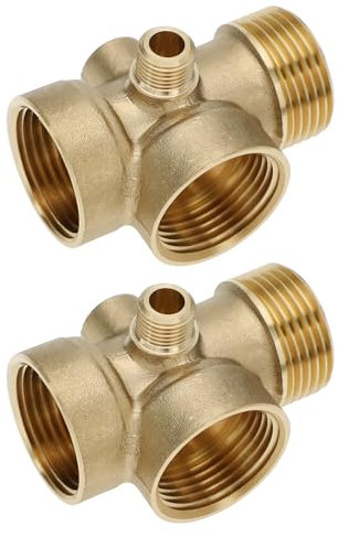 EMSea Lot de 2 Connecteurs de Réservoir de Pression en Laiton à 5 Voies pour Pompe à Eau 1 Pouce à 1/4 Distributeur D'eau pour Pompe à Eau Domestique Irrigation