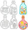 BENECREAT Nachricht Flaschen Schneiden stirbt, Flasche Oktopus Seestern Seetang Note Elemente Carbon Stahl Prägen Schablonen Metall Schablonen für Scrapbooking, Album Foto, Kartenherstellung