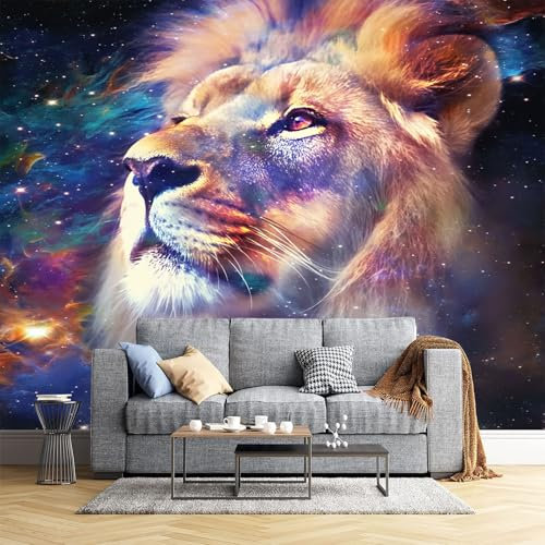 Fototapete Fantasy Löwe Himmelstiere Tapeten Wandtapete Moderne Wanddeko Design Wand Dekoration Wohnzimmer Schlafzimmer Büro Flur 3D Effekt Wand Tapeten350X256Cm