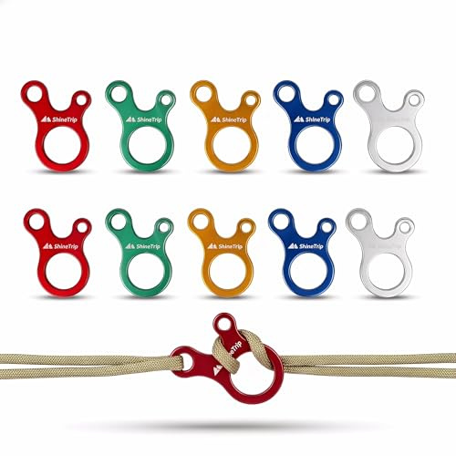 ThaiRoot 10 Stück 3 Loch Seilspanner Camping Aluminiumlegierung Wind Seil Schnalle Zeltleinenspanner Guyline Tensioner Windseilschnalle Adjuster Seilspanner Camping-zubehör mit Aufbewahrungstasche