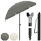 Laneetal Sombrilla para Playa φ175 cm, Parasol Inclinable Jardin UPF 50+, Parasol Ajustable en Altura y Portátil con Bolsa Transporte, para Playa Jardin Piscina Balcon, Gris Oscuro