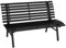 Outsunny 2-Sitzer Gartenbank Alu, wetterfest Sitzbank, UV-Beständig Gartenmöbel mit Lamellen-Design, Parkbank 240kg belastbar, Balkonbank für Balkon Terrasse, Garten, 123x67x79cm, Schwarz