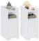Brinlawb Nachttisch 2er Set, Nachttisch Schmal Nachtschrank 2er Set mit 1 offenen Fach, 1 Schublade und 1 Schrank mit Tür, Beistelltisch Schmal Sofatisch Nightstand für Schlafzimmer Wohnzimmer, Weiß
