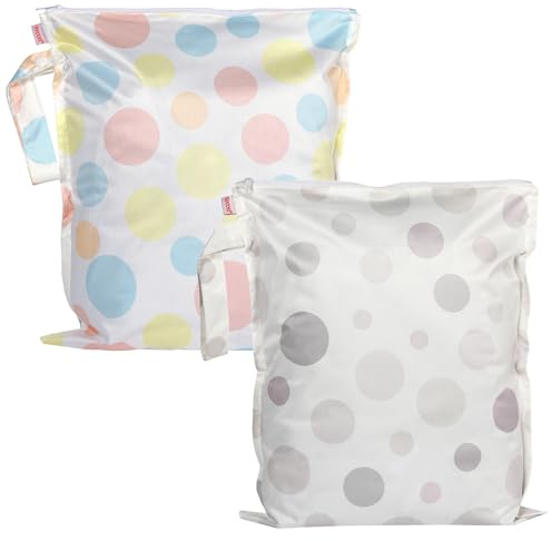 HECCEI Wetbag Kindergarten 2 Stück, Nasstasche Schwimmsachen | Wiederverwendbare Wasserdichte Tasche für Badebekleidung, Windeln und Wechselwäsche, Ideal für Pool und Reisen