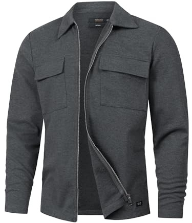 Indicode Herren INNello Langarmhemd mit Kentkragen und Reißverschluss | Legeres Herrenhemd mit Kragen und praktischem Zipper, Freizeithemd, Businesshemd, Langarmshirt, Oberhemd für Männer