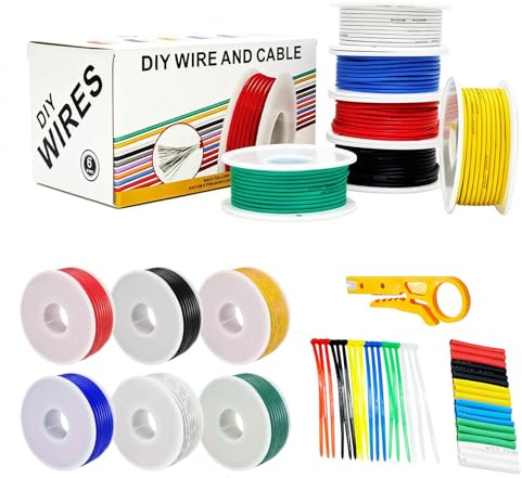 22 Awg Elektronik Kabel Set, Flexibler Silikon Leitungen Draht, Litzen Verzinnter Kupferdraht, 6 Farbe Spule, 10 Meter/Spule, Silikon Elektrischer Draht Für Elektrische Anwendungen