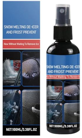 Hobngmuc Spray Dégivrant Pour Pare-brise D'Hiver - 100ml De Spray Anti-Gel À Action Rapide Pour Vitres, Rétroviseurs, Serrures De Porte, Prévient Le Givre Pour Une Visibilité Claire