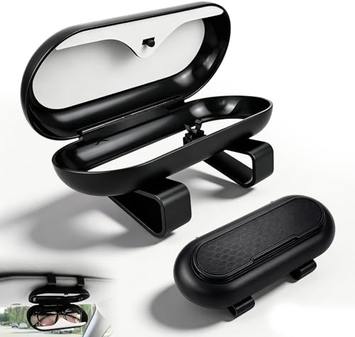 XHNKEG 2 pcs Car Sunglasses Holder, Sunglasses Case Dust-Proof Car Glasses Holder Sun Glass Case Organiser Sun Visor Glasses Clip for Cars